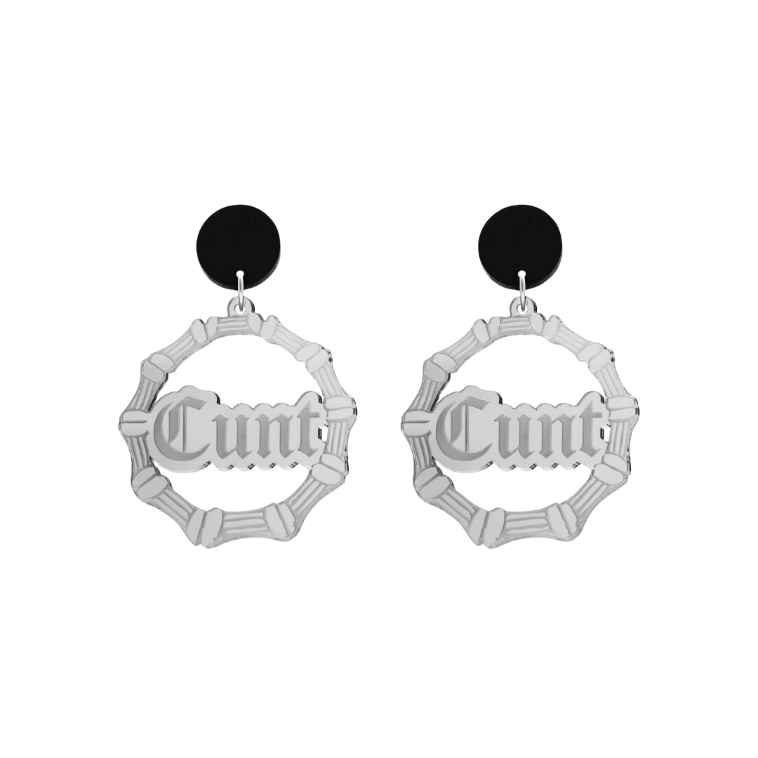 Haus of Dizzy Cunt Bamboo Hoops