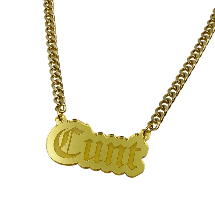 HAUS OF DIZZY 'Cunt' Plate necklace