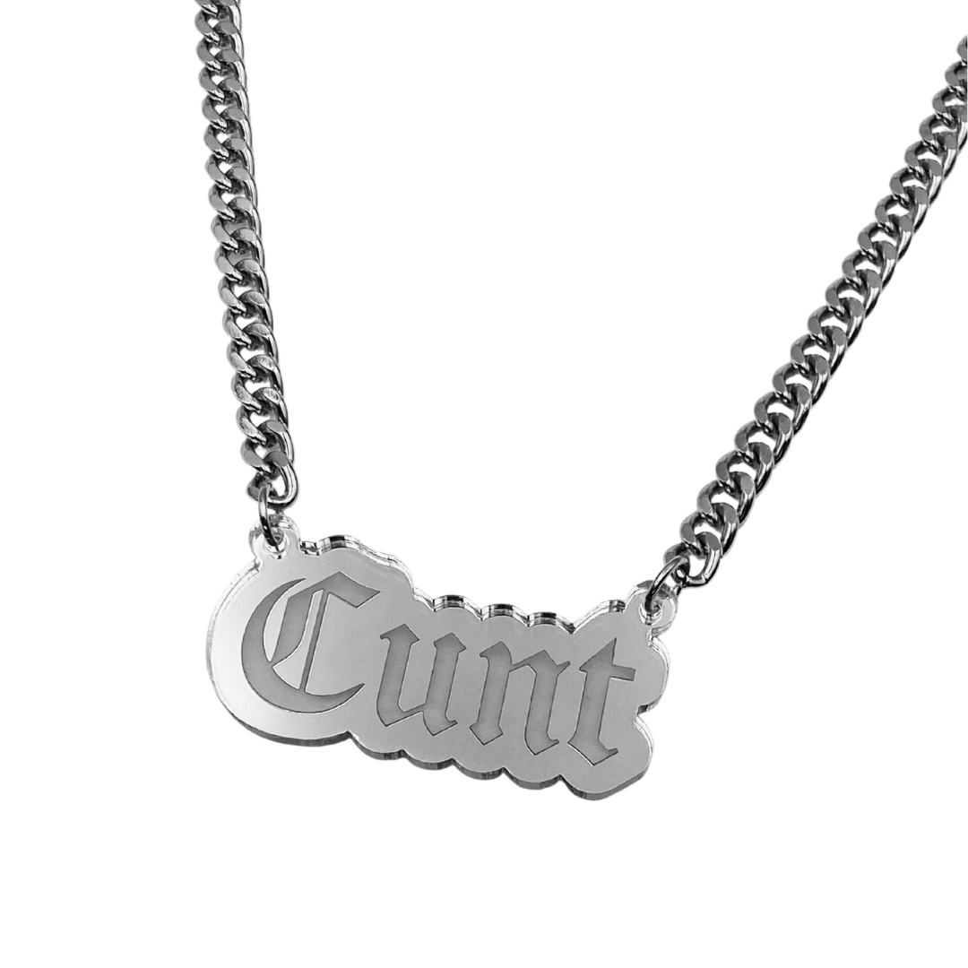 HAUS OF DIZZY 'Cunt' Plate necklace