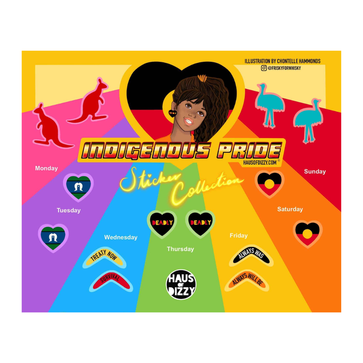 haus of dizzy first nations pride sticker collection