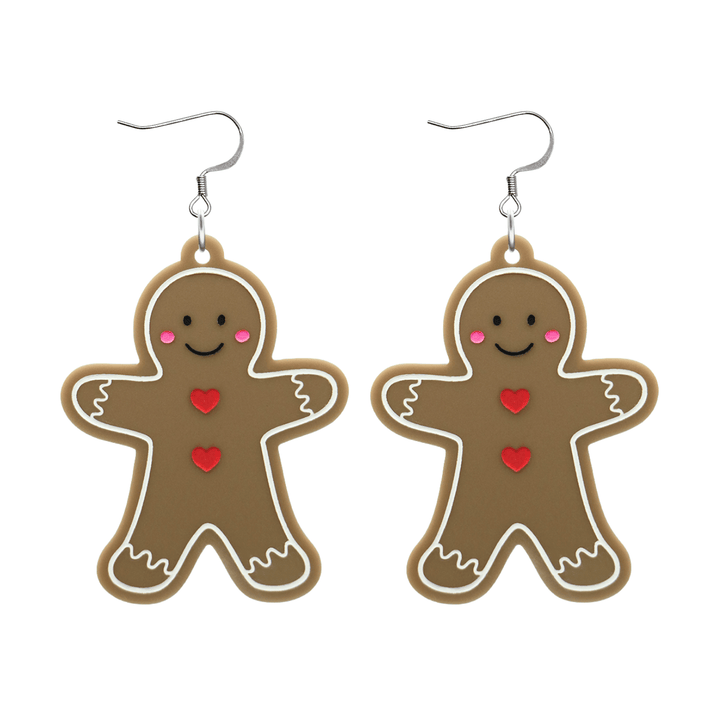 haus of dizzy gingerbread man earrings with hooks (no heart tops) size large