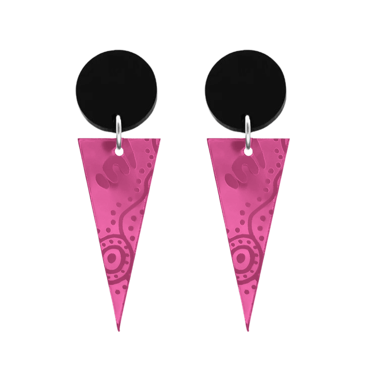 Haus of Dizzy 'Wiradjuri Yinaa' Mirror Cone Earrings