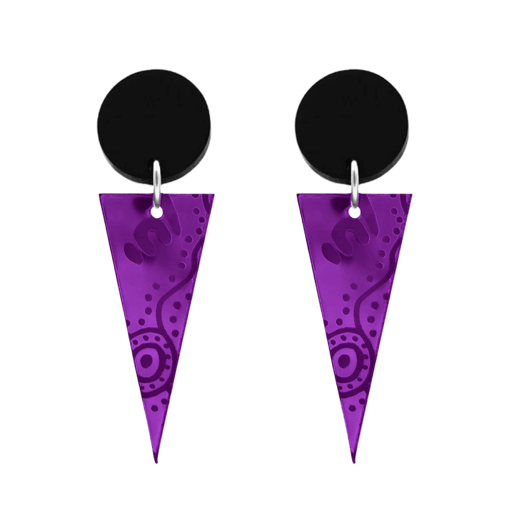 Haus of Dizzy 'Wiradjuri Yinaa' Mirror Cone Earrings