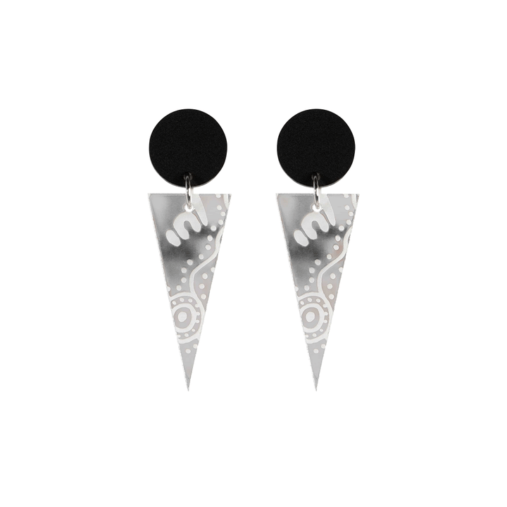 Haus of Dizzy 'Wiradjuri Yinaa' Mirror Cone Earrings