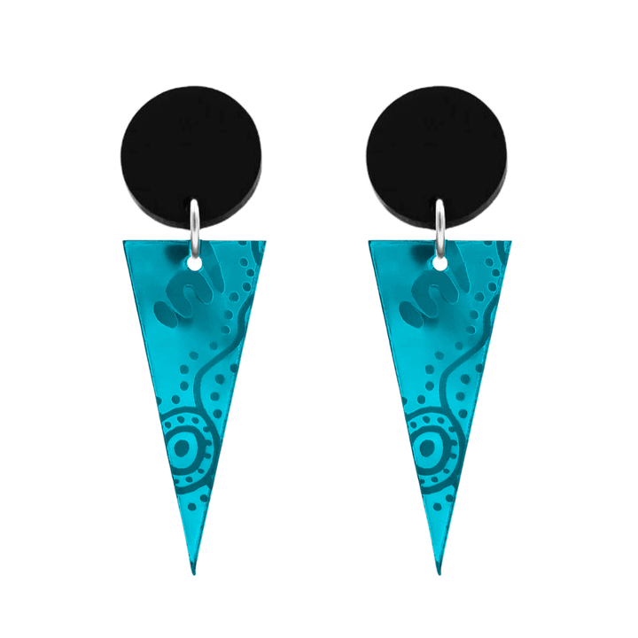 Haus of Dizzy 'Wiradjuri Yinaa' Mirror Cone Earrings