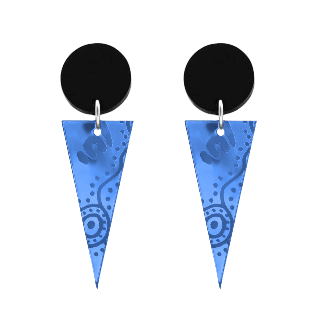 Haus of Dizzy 'Wiradjuri Yinaa' Mirror Cone Earrings
