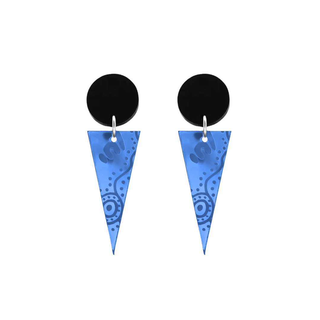 Haus of Dizzy 'Wiradjuri Yinaa' Mirror Cone Earrings