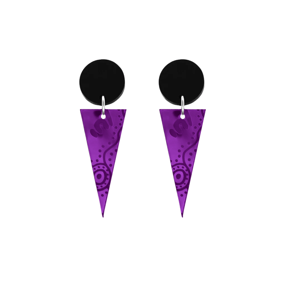 Haus of Dizzy 'Wiradjuri Yinaa' Mirror Cone Earrings