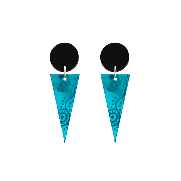 Haus of Dizzy 'Wiradjuri Yinaa' Mirror Cone Earrings