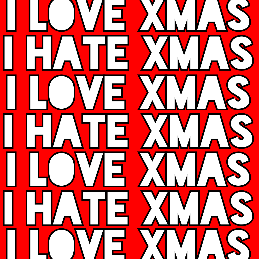 Haus of Dizzy I Love Hate Xmas Greeting Card