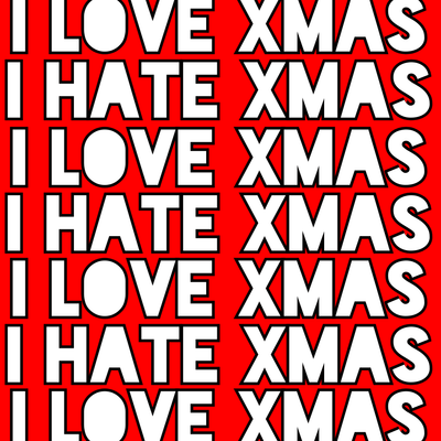 Haus of Dizzy I Love Hate Xmas Greeting Card