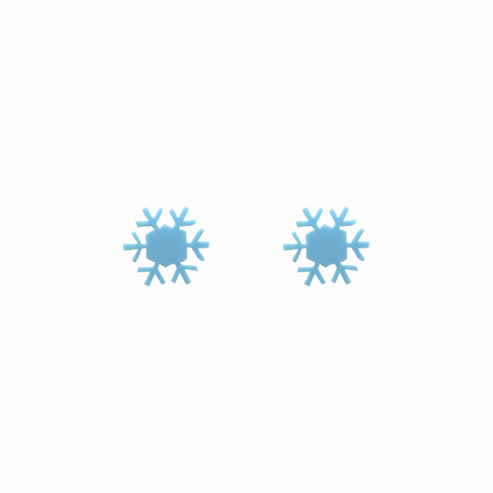 haus of dizzy ice ice baby studs blueberry pastel snowflakes one size