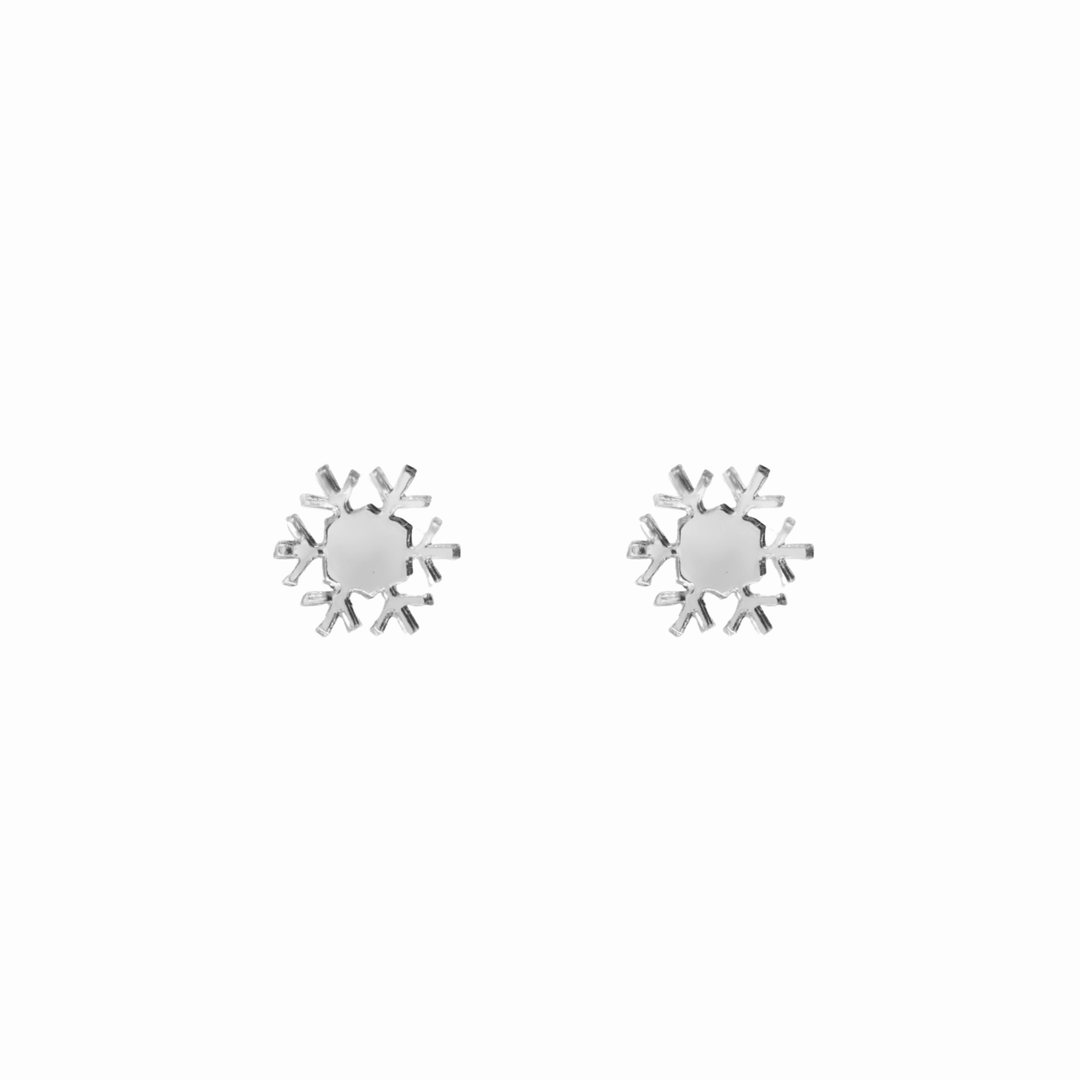 haus of dizzy ice ice baby studs silver mirror snowflakes one size