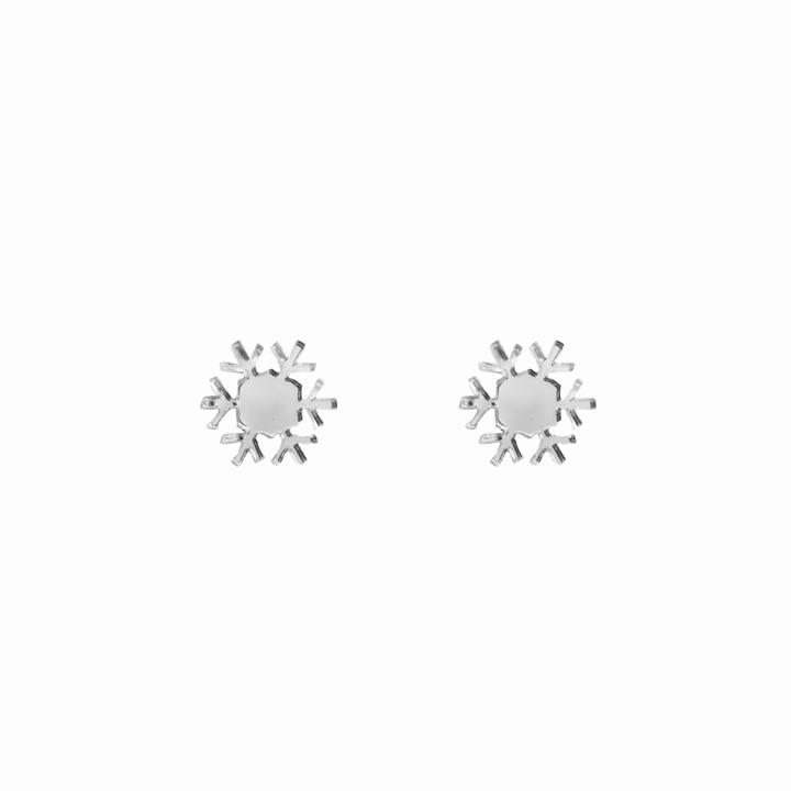 haus of dizzy ice ice baby studs silver mirror snowflakes one size