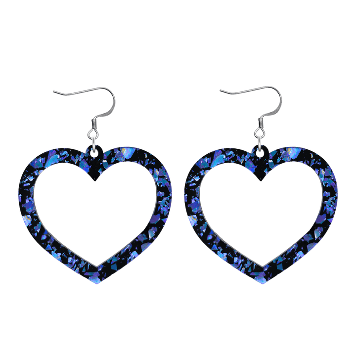 haus of dizzy signature barbie heart design with deep blue reflective chunky glitter speckled design size large with hooks no heart tops