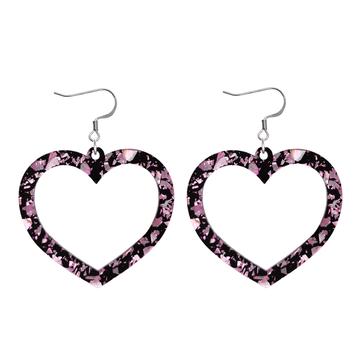 haus of dizzy signature barbie heart design with light pink reflective chunky glitter speckled design size large with hooks no heart tops