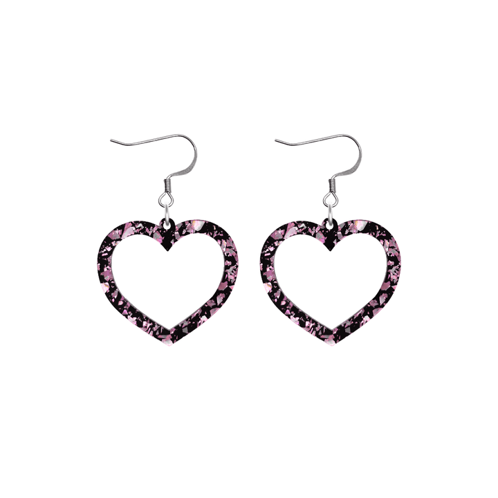 haus of dizzy signature barbie heart design with light pink reflective chunky glitter speckled design size small with hooks no heart tops