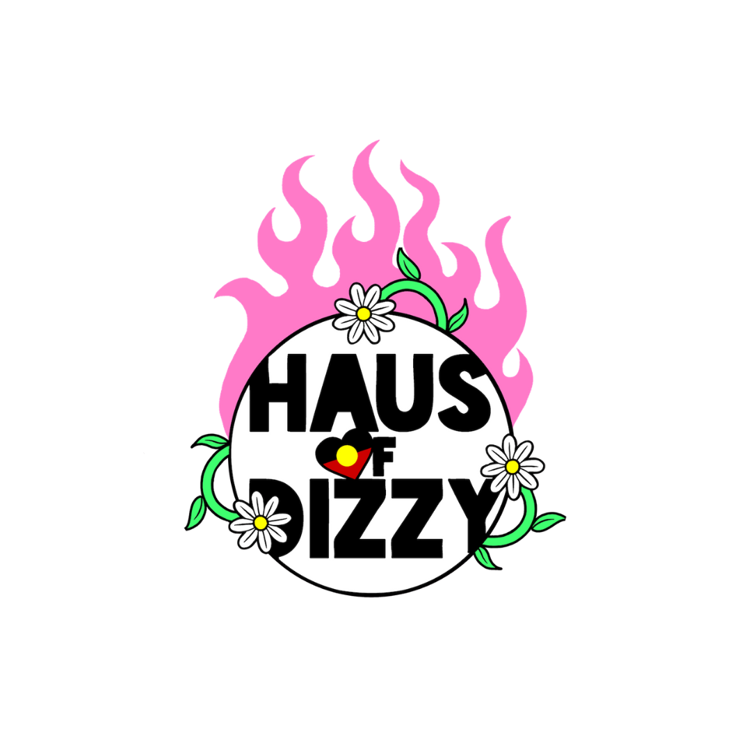 Haus of Dizzy Pink Flames Logo Sticker