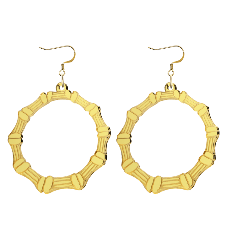 haus of dizzy acrylic gold mirror plain bamboo hoops with hooks no stud tops size large
