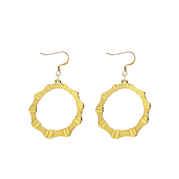 haus of dizzy acrylic gold mirror plain bamboo hoops with hooks no stud tops size small
