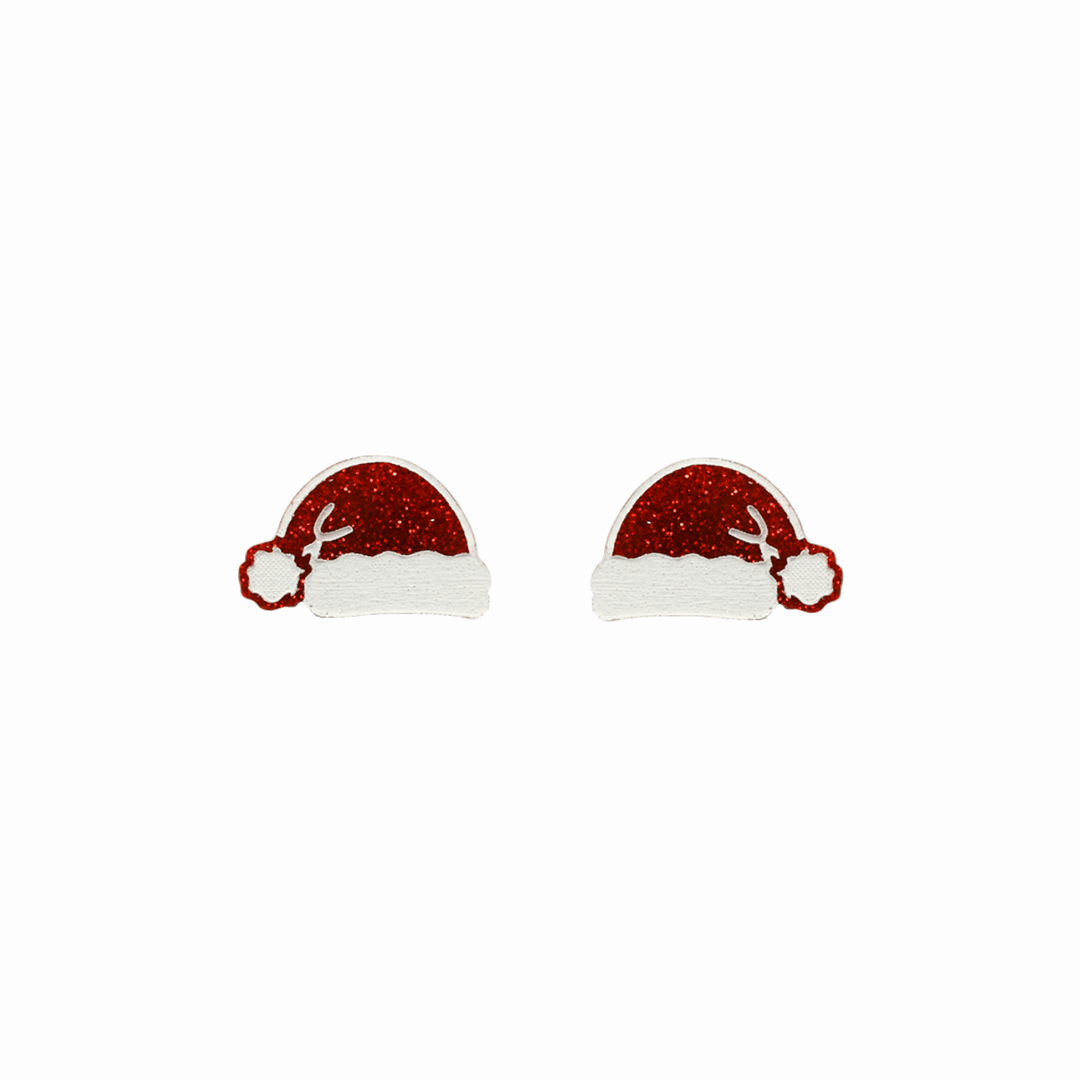 haus of dizzy santas swag santa hat studs red glitter white painted details