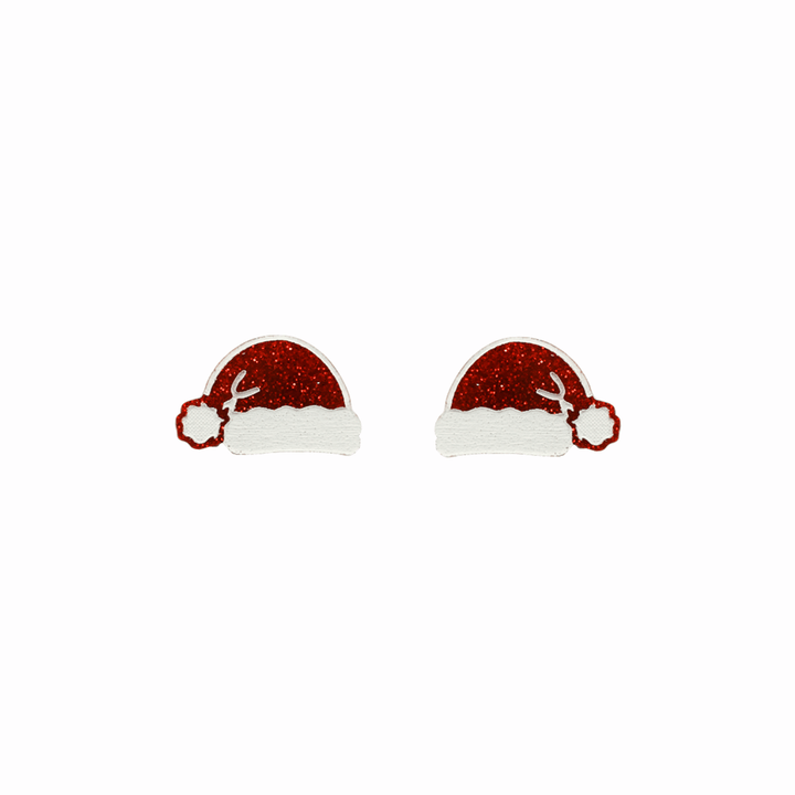 haus of dizzy santas swag santa hat studs red glitter white painted details