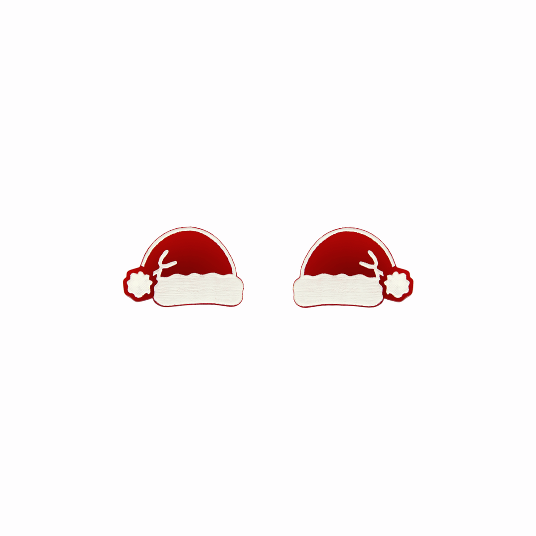 haus of dizzy santas swag santa hat studs red gloss white painted details