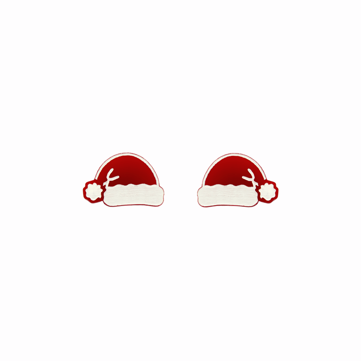 haus of dizzy santas swag santa hat studs red gloss white painted details
