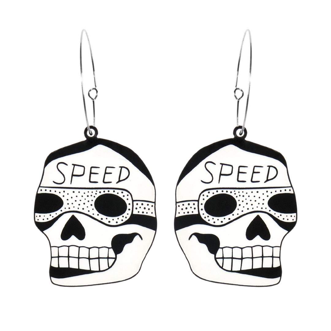 Haus of Dizzy x Roxxi's Poolroom 'Speed Skull' Earrings