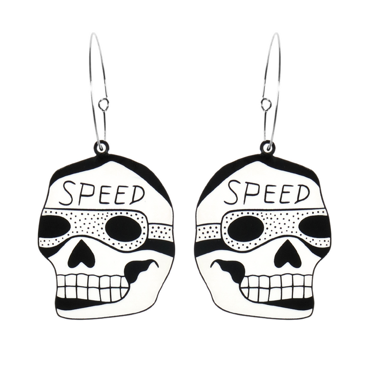 Haus of Dizzy x Roxxi's Poolroom 'Speed Skull' Earrings