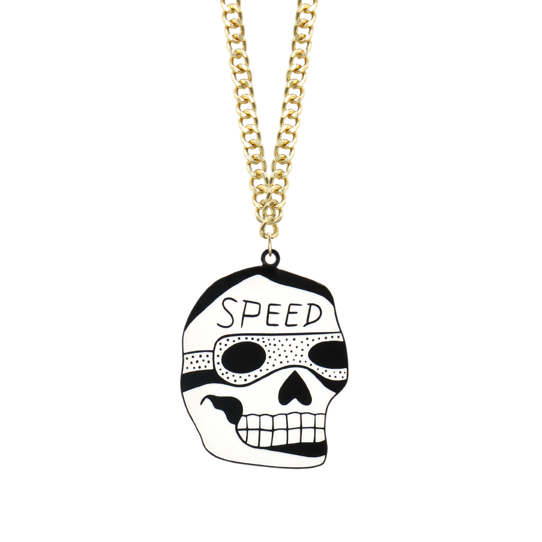 Haus of Dizzy x Roxxi's Poolroom 'Speed Skull' Necklace