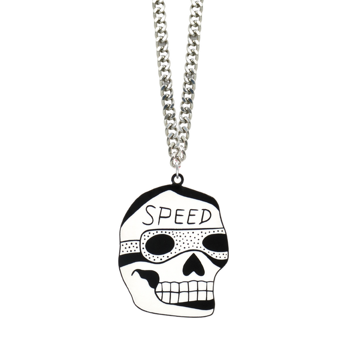 Haus of Dizzy x Roxxi's Poolroom 'Speed Skull' Necklace