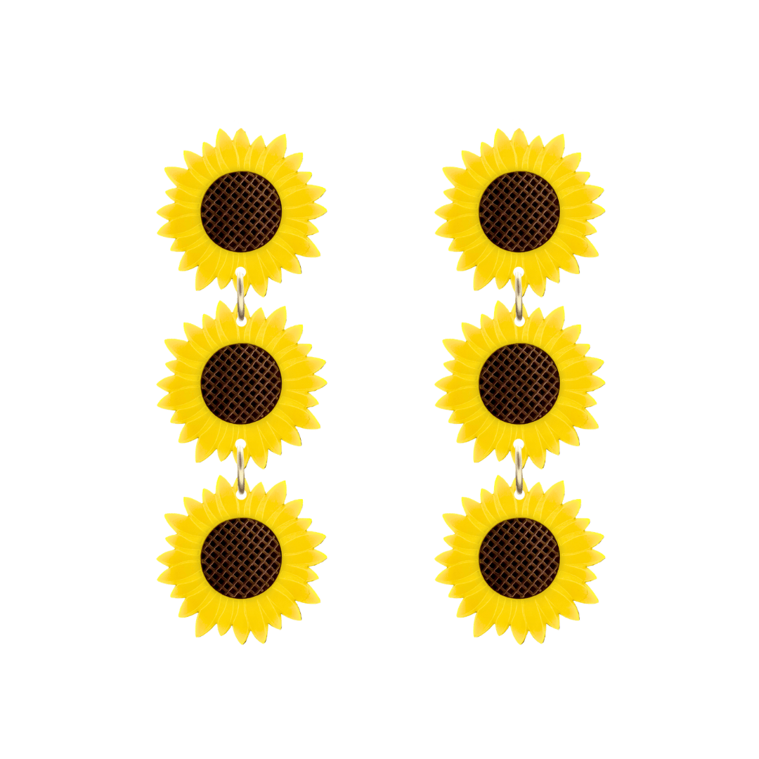 Haus of Dizzy 'Sweet Sunflowers' Stacked Earrings