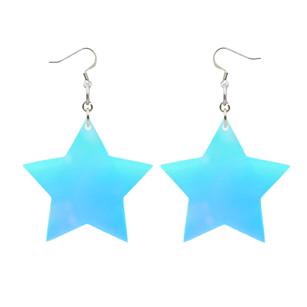 Haus of Dizzy Starry Moon Hook Earrings - Iridescent