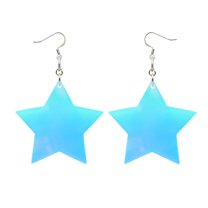 Haus of Dizzy Starry Moon Hook Earrings - Iridescent