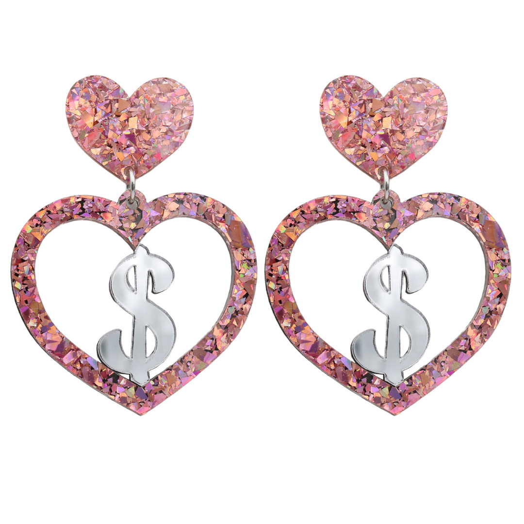 HAUS OF DIZZY 'DOLLARZ' CRINKLE GLITTER EARRINGS