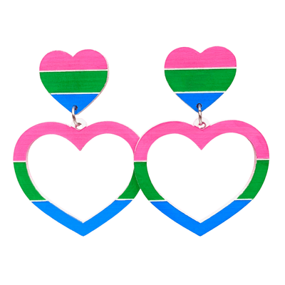 Haus of Dizzy 'Pride Flag' Barbie Heart Earrings  🏳️‍🌈