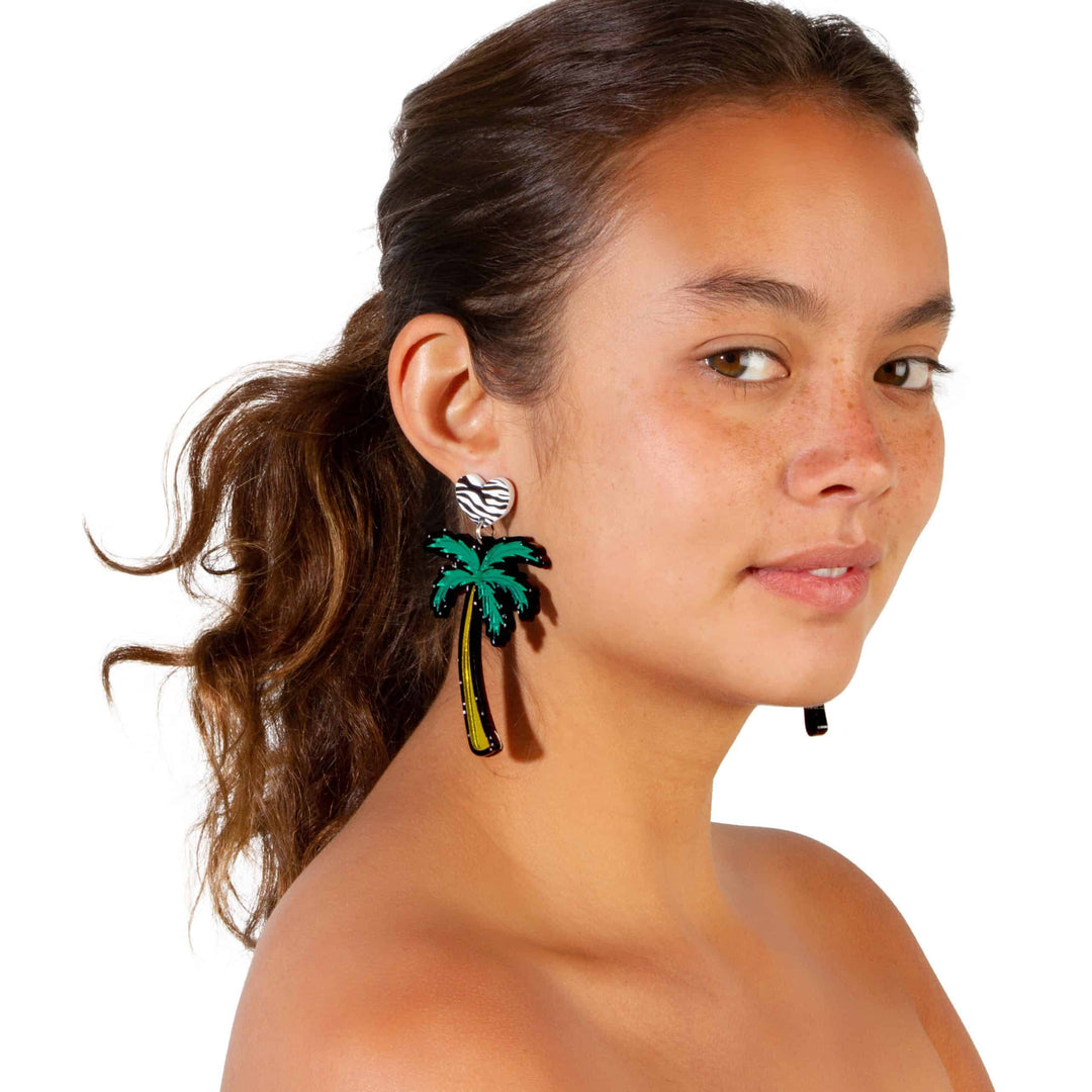 Haus of Dizzy Grande Palm Tree Earrings - Main Image