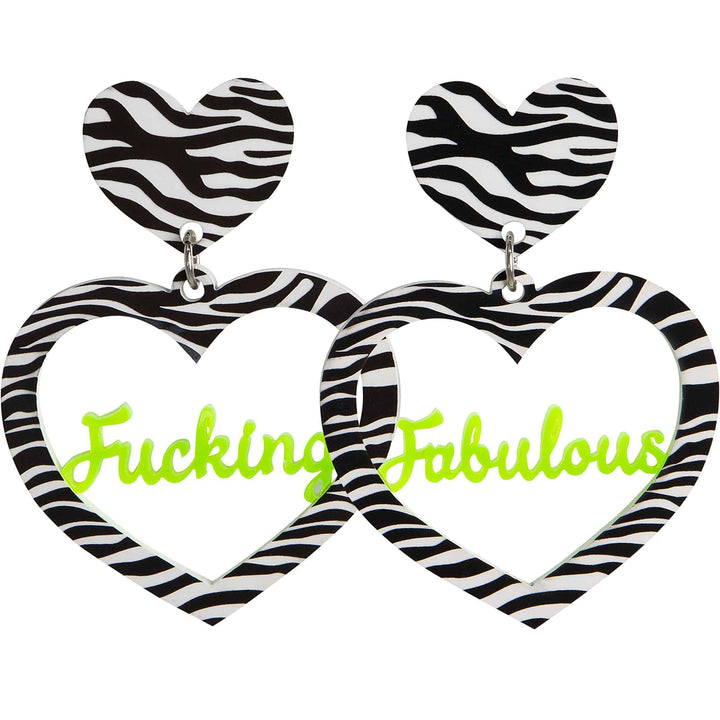 Haus of Dizzy Neon Fucking Fabulous Heart Earrings