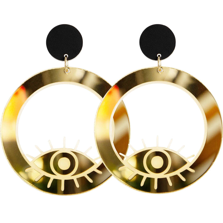 Haus of Dizzy Mirrored Eye Hoops