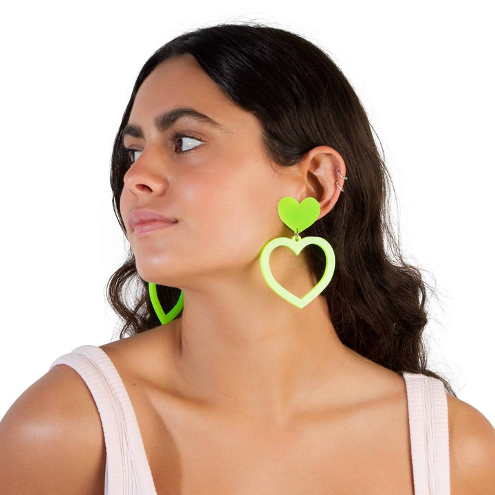 Haus of Dizzy Neon Barbie Heart Earrings