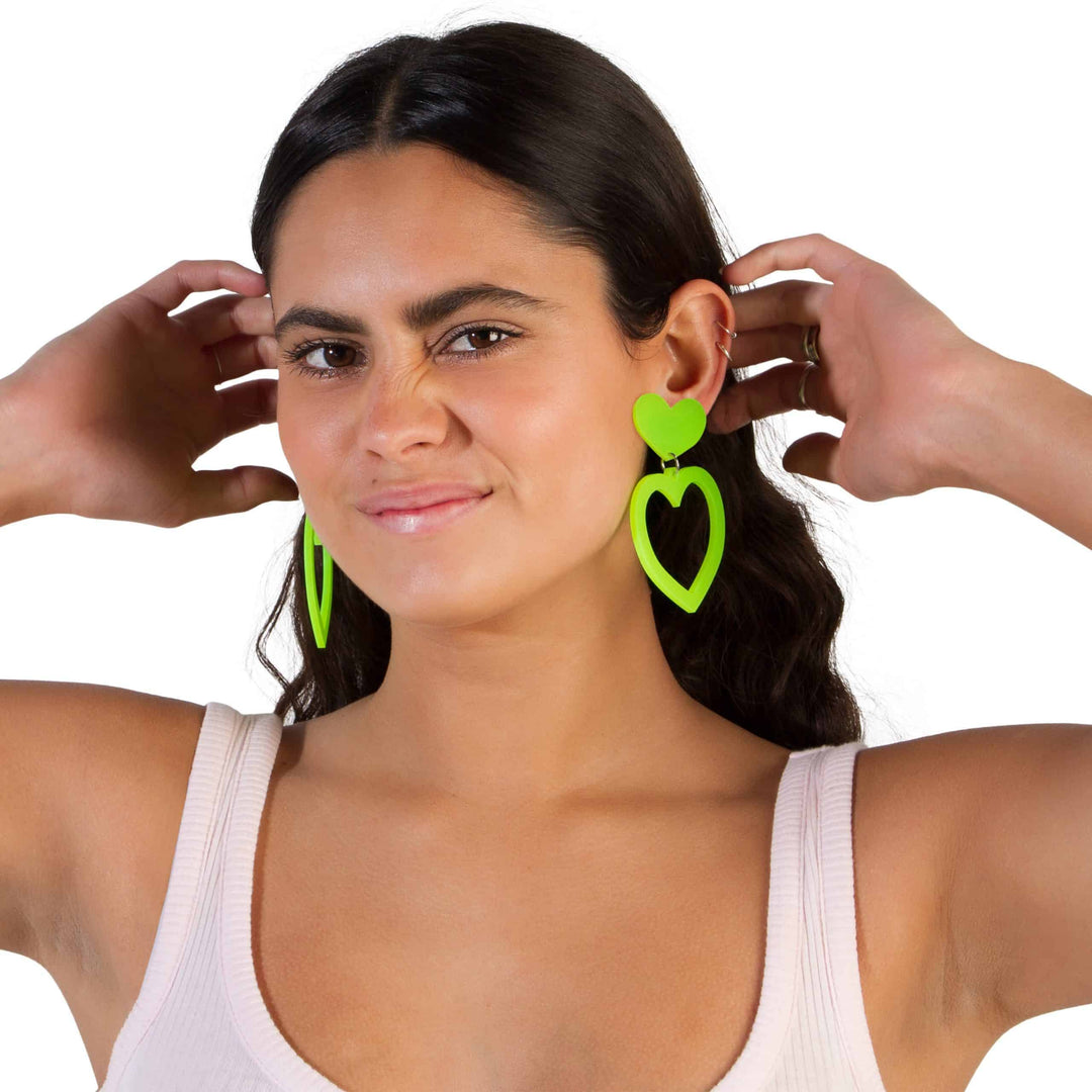 Haus of Dizzy Neon Barbie Heart Earrings