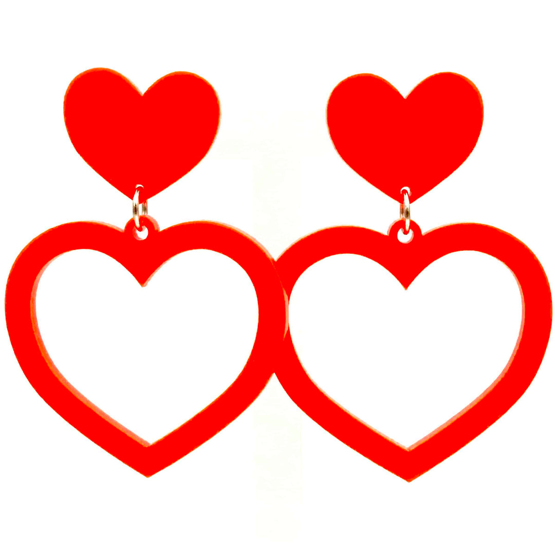 Haus of Dizzy Neon Barbie Heart Earrings