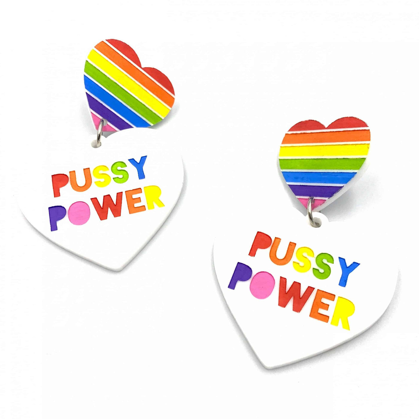 Haus of Dizzy Rainbow 'PUSSY POWER' Earrings