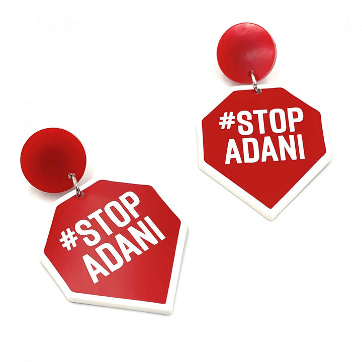 Haus of Dizzy 'Stop Adani/Fuck Adani' Earrings