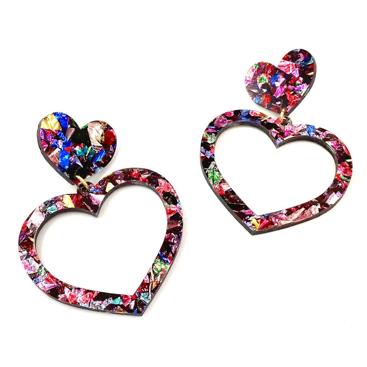 Haus of Dizzy 'Kaleidoscope' Barbie Heart Earrings
