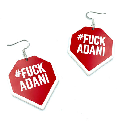 Haus of Dizzy 'Stop Adani/Fuck Adani' Earrings