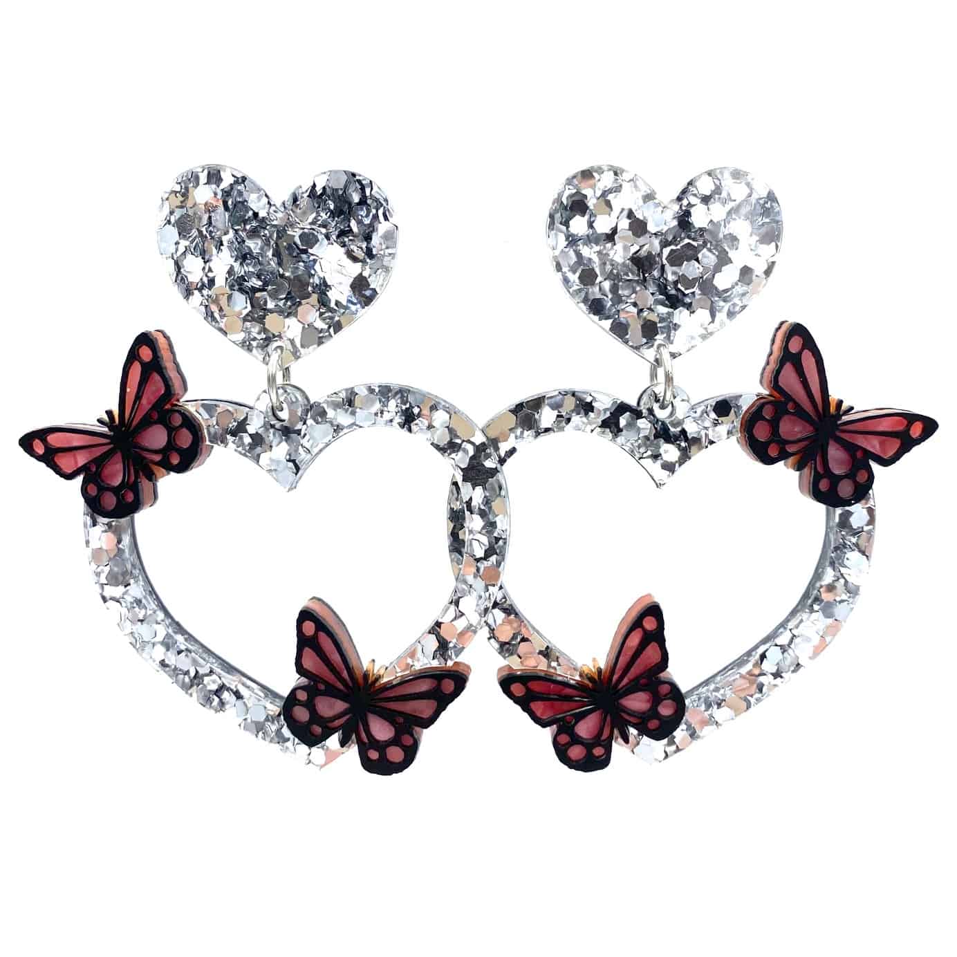 Haus of Dizzy Chunky Silver Butterfly Earrings 🦋