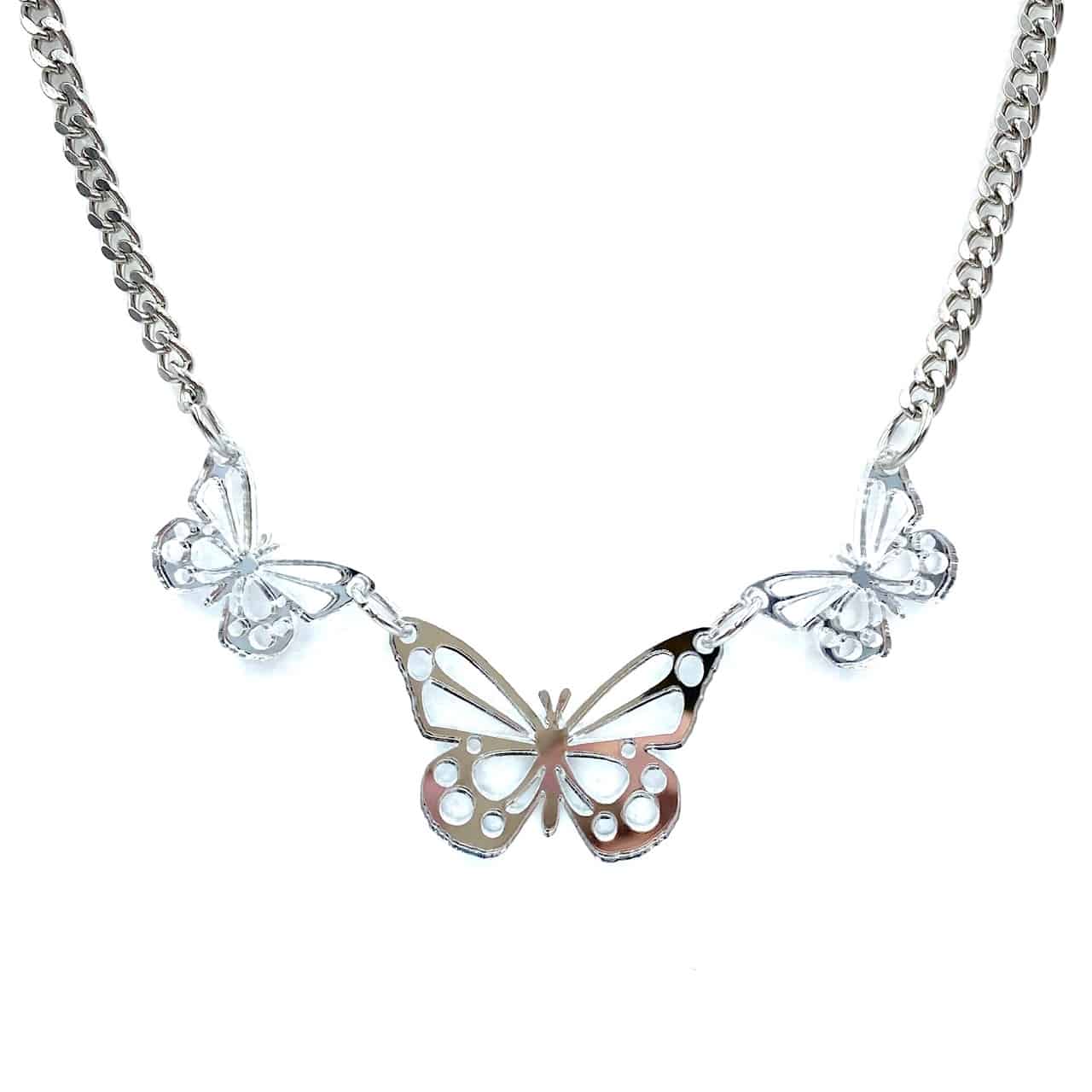 Haus of Dizzy Mirrored Butterfly Necklace