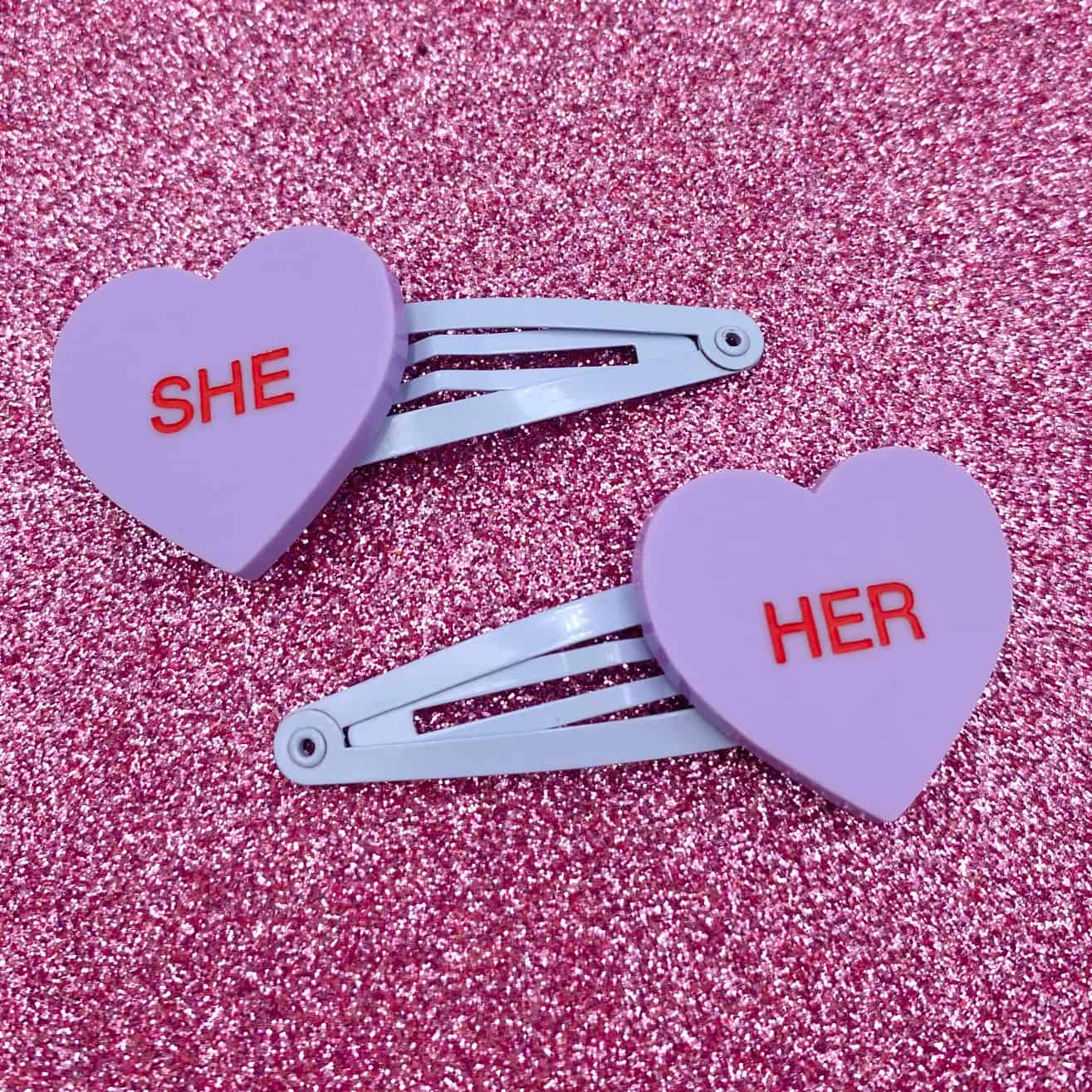 Haus of Dizzy 'Gentle Reminder' Candy Heart Hair Clips